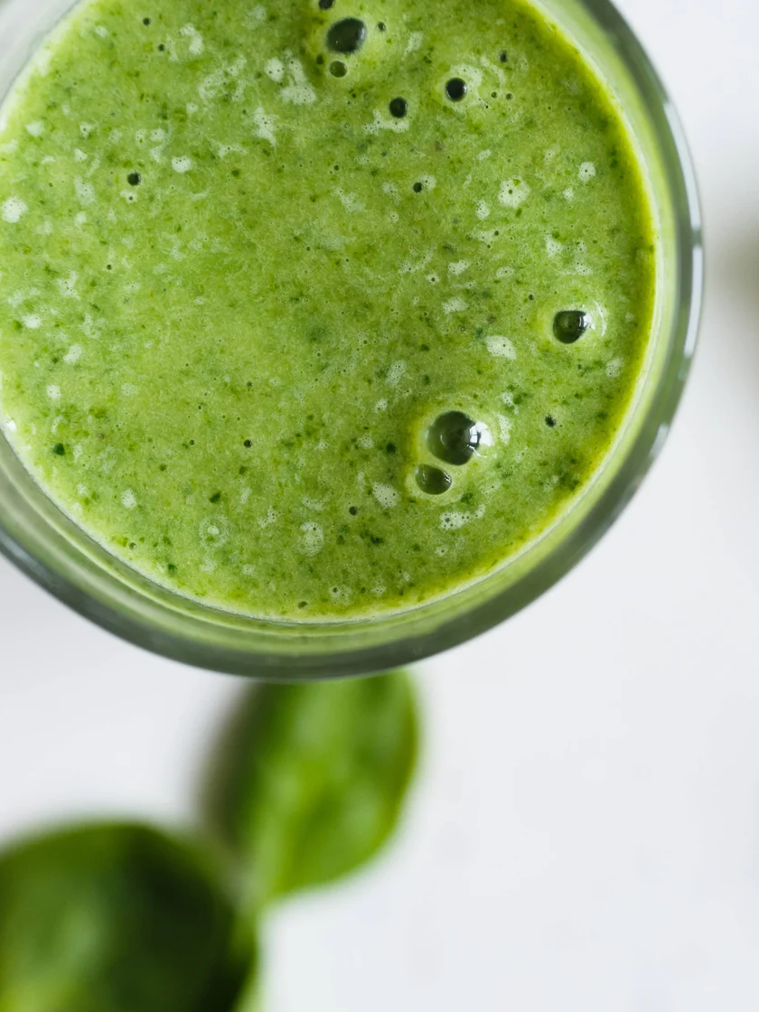 Healthy green detox celery juice for morning routine